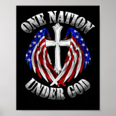 Eine Nation unter Gottes Glaube durchquert US-Flag Poster (Vorne)