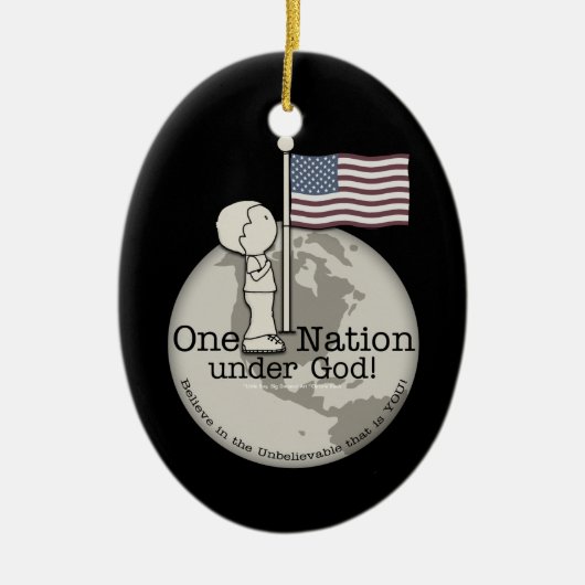 Eine Nation unter Gottes-Kleiner Junge unter US-Fl Keramikornament (Vorne)
