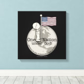 Eine Nation unter Gottes-Kleiner Junge unter US-Fl Leinwanddruck (Insitu (Holzboden))