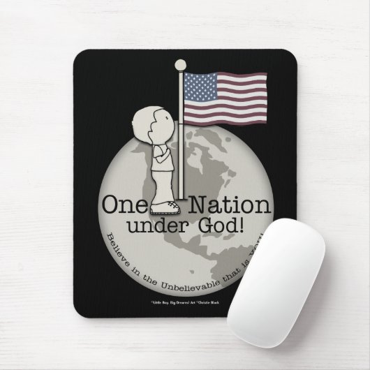 Eine Nation unter Gottes-Kleiner Junge unter US-Fl Mousepad (Mit Mouse)
