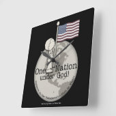 Eine Nation unter Gottes-Kleiner Junge unter US-Fl Quadratische Wanduhr (Winkel)