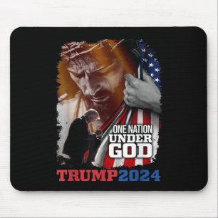 Eine Nation unter Gottes Präsident Trump 2024 Amer Mousepad