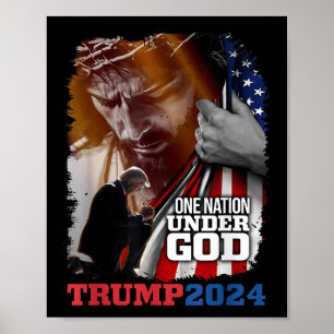 Eine Nation unter Gottes Präsident Trump 2024 Amer Poster