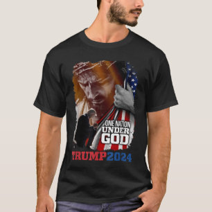 Eine Nation unter Gottes Präsident Trump 2024 Amer T-Shirt