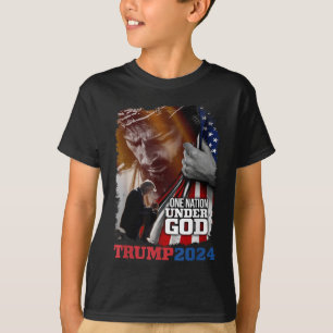 Eine Nation unter Gottes Präsident Trump 2024 Amer T-Shirt