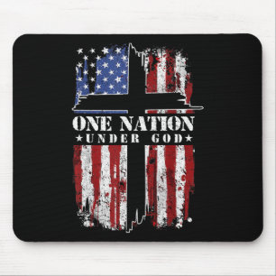 Eine Nation unter Gottes Überqueren der US-Flagge Mousepad