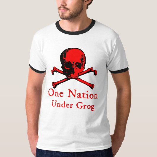 Eine Nation unter Grog-T - Shirt (rotes Füllebild) (Vorderseite)