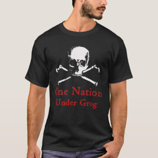 Eine Nation unter Grog-T - Shirt (weißer Schädel)
