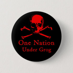 Eine Nation unter Grogknopf (roter Schädel) Button