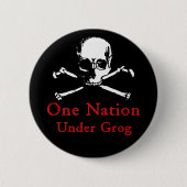 Eine Nation unter Grogknopf (weißer Schädel) Button (Vorderseite)