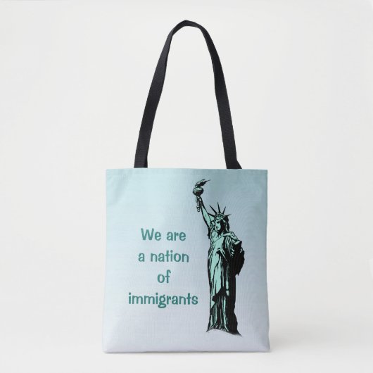 Eine Nation von Immigranten Blue Tote Bag Tasche (Vorderseite)