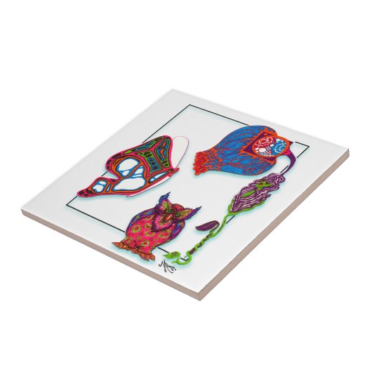 Eine Neongekritzel-Fliese Fliese (Seite)