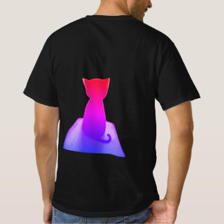 Eine Neonkatze ist hinten T-Shirt