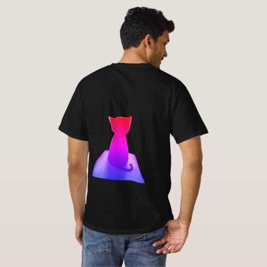 Eine Neonkatze ist hinten T-Shirt (Schwarz voll)