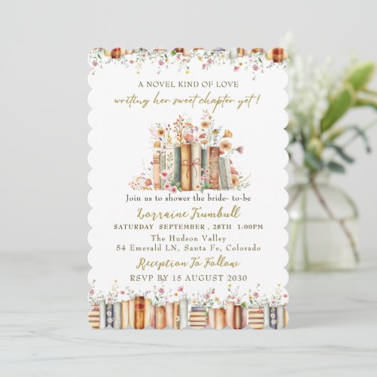 Eine neuartige Liebe QR Neues Kapitel Brautparty Einladung (Stehend Vorderseite)