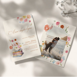 Eine neue Ära beginnt Brautparty Florales Foto Einladung