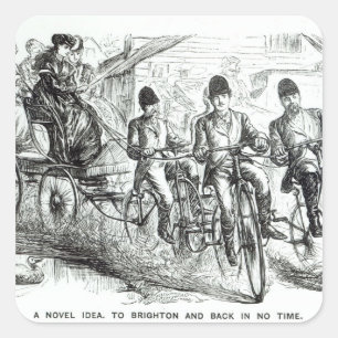 Eine neue Art, nach Brighton zu reisen, 1864 Quadratischer Aufkleber