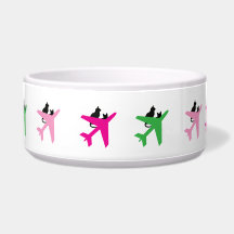 Eine neue Black Cats & Airplanes Keramik Pet Bowl