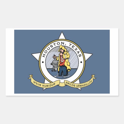 Eine neue Flagge für Houston-Aufkleber Rechteckiger Aufkleber (Vorderseite)