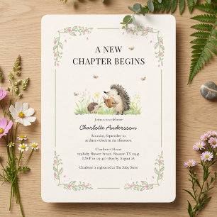 Eine neue Geschichte beginnt Storybook-Baby-Party Einladung