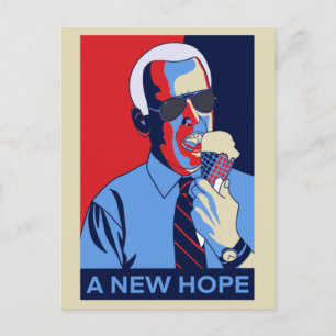 Eine neue Hoffnung Joe Biden Ice Cream Illustratio Feiertagspostkarte