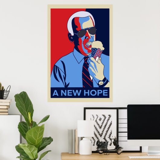 Eine neue Hoffnung Joe Biden Ice Cream Illustratio Poster (Heimbüro)