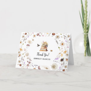 Eine neue Kapitel Baby Shower Storybook Wildblume Dankeskarte