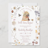 Eine neue Kapitel Baby Shower Storybook Wildblume Einladung (Vorderseite)