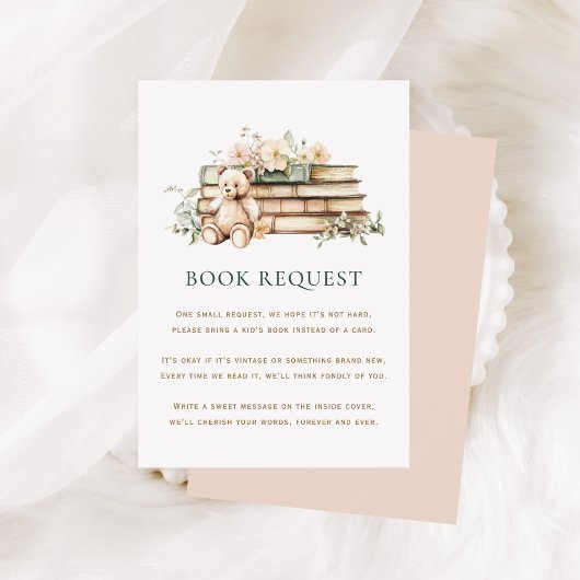 Eine neue Kapitel Floral Book Request Card Begleitkarte