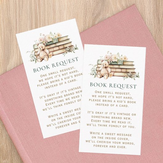 Eine neue Kapitel Floral Book Request Card Visitenkarte