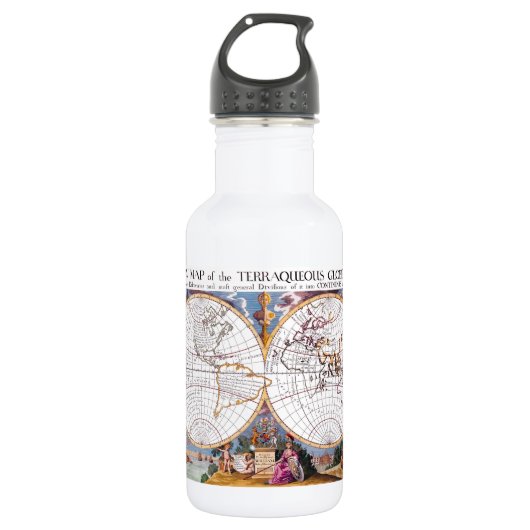 Eine neue Karte der Erdbebenflasche Trinkflasche (Vorderseite)