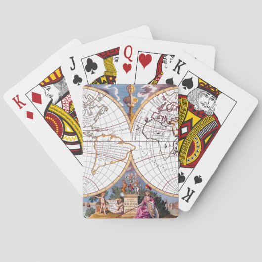 Eine neue Karte der Terraqueus Globe Playing Card Spielkarten (Rückseite)