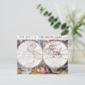Eine neue Karte der Terraqueus Globe Postkarte (Stehend Vorderseite)
