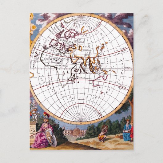 Eine neue Karte der Terraqueus Globe Postkarte (Vorderseite)