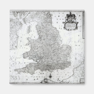 Eine neue Karte des Königreiches von England Magnet