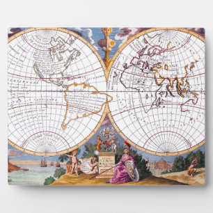 Eine neue Karte des Terraqueus Globe Foto Plaque Fotoplatte