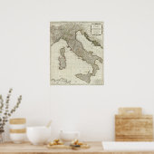 Eine neue Karte Italiens mit den Inseln Siziliens Poster (Küche)