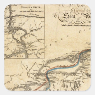 Eine neue Karte Seats des Krieges Quadratischer Aufkleber