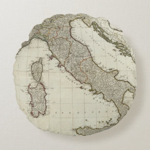 Eine neue Karte von Italien mit den Inseln von Rundes Kissen