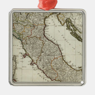 Eine neue Karte von Italien mit den Inseln von Silbernes Ornament
