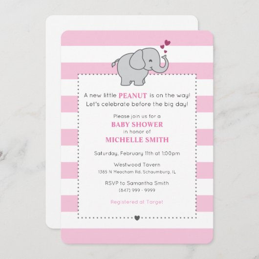 Eine neue kleine Erdnuss ist auf der Weise! - Einladung (Vorne/Hinten)