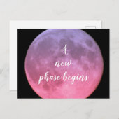 Eine neue Phase beginnt rosa Mond Postkarte (Vorne/Hinten)