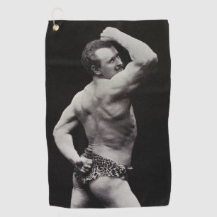 Eine neue Pose von StrongMen Eugen Sandow Bodybuil Golfhandtuch