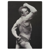 Eine neue Pose von StrongMen Eugen Sandow Bodybuil Klemmbrett (Rückseite)