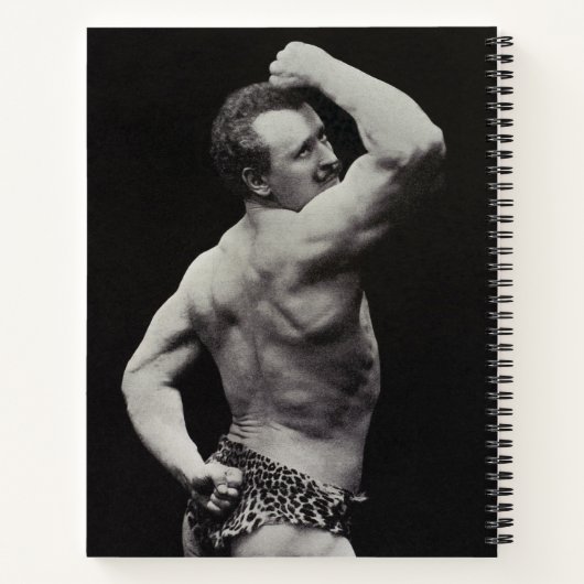 Eine neue Pose von StrongMen Eugen Sandow Bodybuil Notizblock (Rückseite)