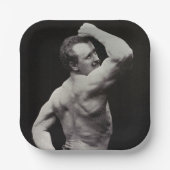 Eine neue Pose von StrongMen Eugen Sandow Bodybuil Pappteller (Vorderseite)