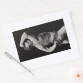 Eine neue Pose von StrongMen Eugen Sandow Bodybuil Rechteckiger Aufkleber (Umschlag)