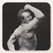 Eine neue Pose von StrongMen Eugen Sandow Bodybuil Rechteckiger Pappuntersetzer (Vorderseite)