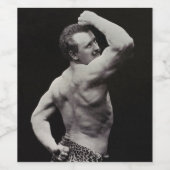 Eine neue Pose von StrongMen Eugen Sandow Bodybuil Weinetikett (Einzelnes Label)