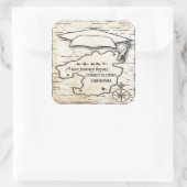 Eine neue Reise-Karte Abschluss Glückwunsch Quadratischer Aufkleber (Tasche)